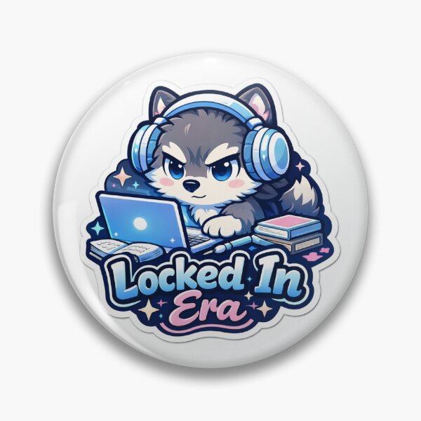Item preview, Focused Wolf Sticker Kawaii Study Motivation Aesthetic for Students & Hustlers designed and sold by CutePrintCorner.