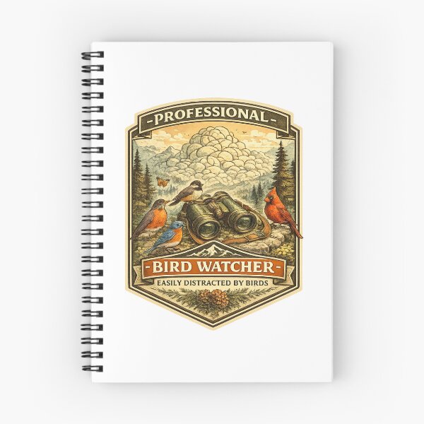 Item preview, Professional Bird Watcher | Easily Distracted by Birds | Vintage Birding Badge Design designed and sold by MrDev.