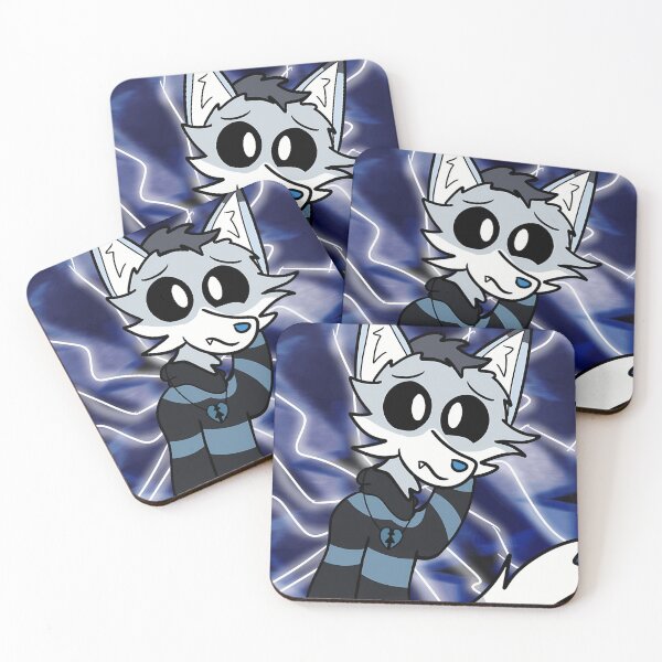 Item preview, Cute Wolf Cartoon Character Blue Emo Aesthetic designed and sold by Nort-Surcorm.