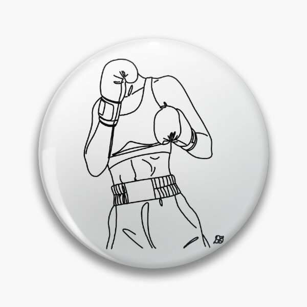 Item preview, Boxer Woman Fighting Line Art Print designed and sold by Evil B Creative.