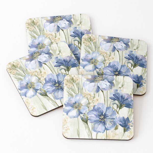 Item preview, Blue Floral Oil Painting Pattern Housewarming Gift for Her designed and sold by Vibrantdream.