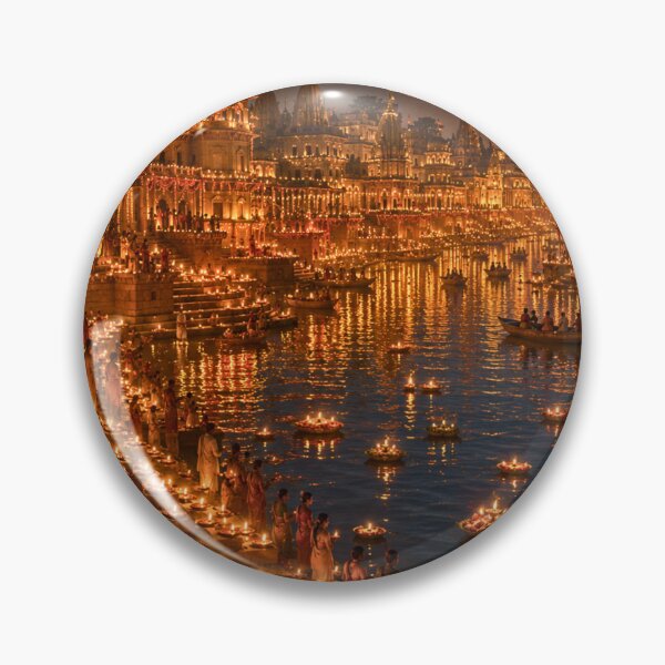 Item preview, Ram Navami Ayodhya Deepotsav Wall Art | Festival of Lights in Ayodhya | Premium Hindu Canvas Print designed and sold by Homyar.