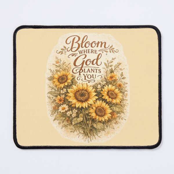 Item preview, Retro Sunflower Christian Inspirational Vintage Gift Bloom Where God Plants You designed and sold by Im-Ara.