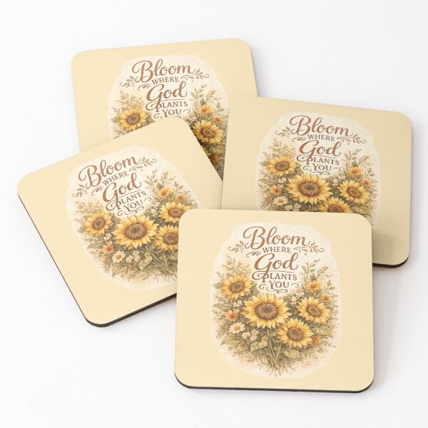 Item preview, Retro Sunflower Christian Inspirational Vintage Gift Bloom Where God Plants You designed and sold by Im-Ara.