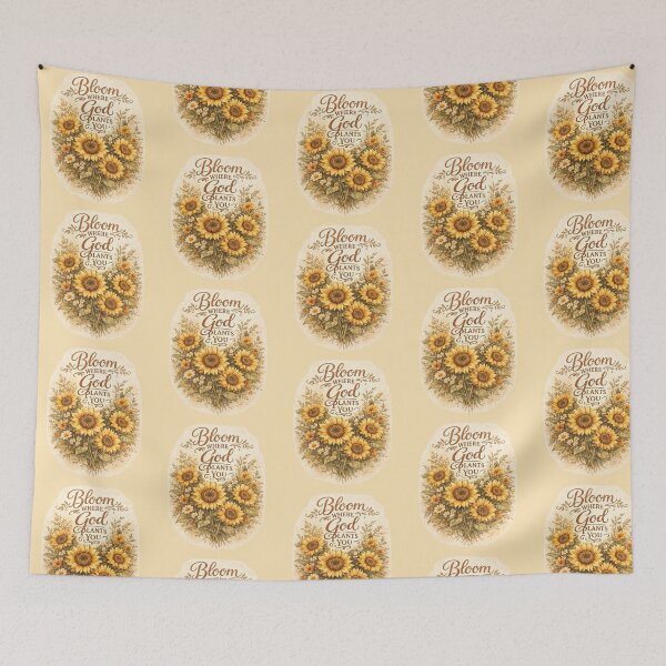 Item preview, Retro Sunflower Christian Inspirational Vintage Gift Bloom Where God Plants You designed and sold by Im-Ara.
