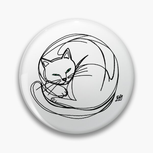 Item preview, Curled Sleeping Cat Line Art Print designed and sold by Evil B Creative.