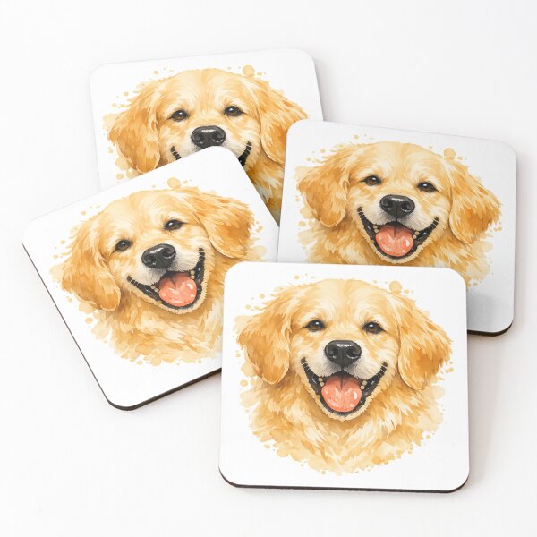 Item preview, Happy Golden Retriever Watercolor Dog Art Print designed and sold by tineldesign.