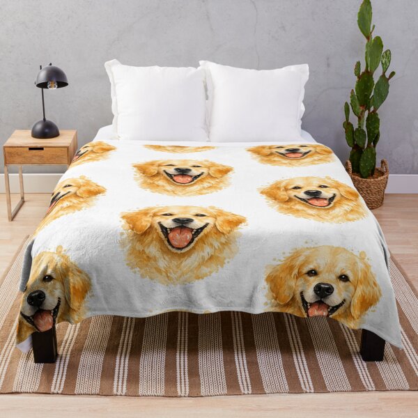 Item preview, Happy Golden Retriever Watercolor Dog Art Print designed and sold by tineldesign.