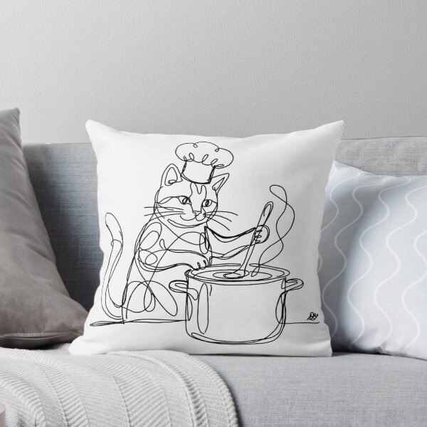Item preview, Cat the Cook Kitchen Line Art designed and sold by Evil B Creative.