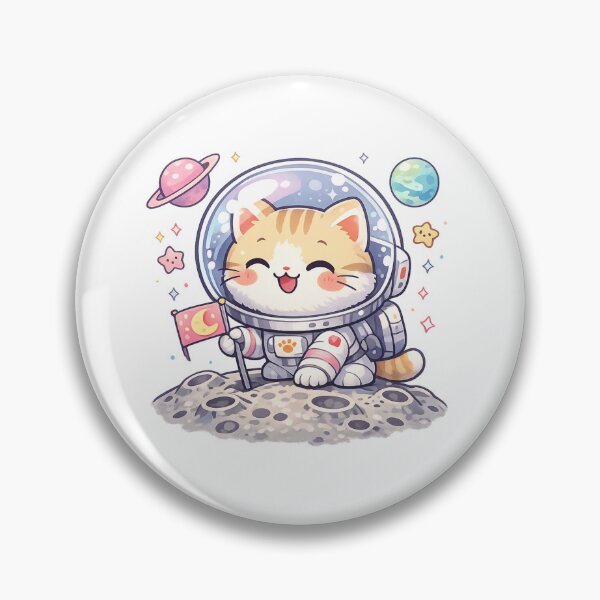 Item preview, Cute Cat Astronaut on the Moon Kawaii Digital Art designed and sold by ajamzbox.