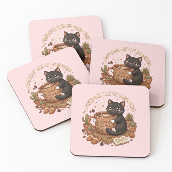 Item preview, Awesome Like My Daughters And Cats Cute Kawaii Cat Lover Funny Cozy Coffee Aesthetic Gift designed and sold by Im-Ara.