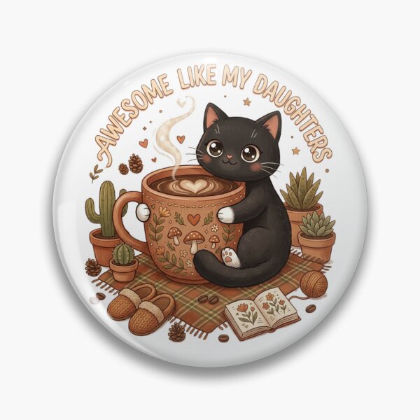 Item preview, Awesome Like My Daughters And Cats Cute Kawaii Cat Lover Funny Cozy Coffee Aesthetic Gift designed and sold by Im-Ara.