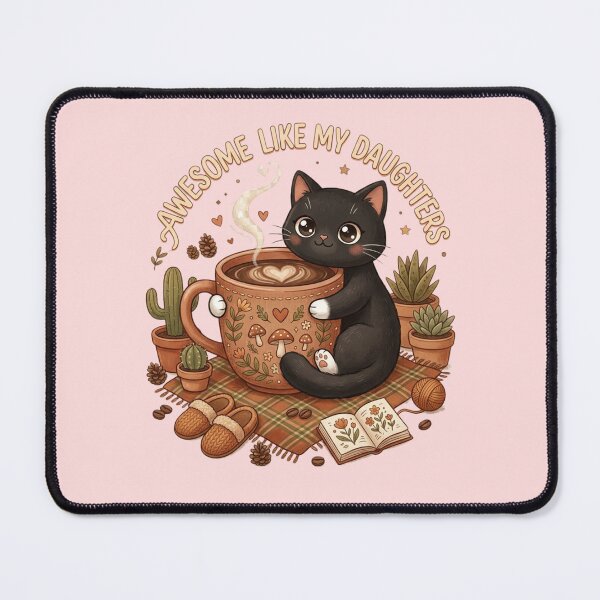 Item preview, Awesome Like My Daughters And Cats Cute Kawaii Cat Lover Funny Cozy Coffee Aesthetic Gift designed and sold by Im-Ara.