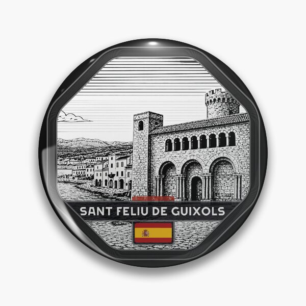 Item preview, Sant Feliu de Guixols Spain Linocut Style  designed and sold by Thistle-TShop.