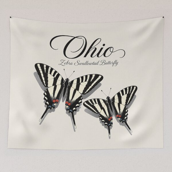 Item preview, Ohio Zebra Swallowtail Butterfly Retro Poster designed and sold by The-Drip-Studio.