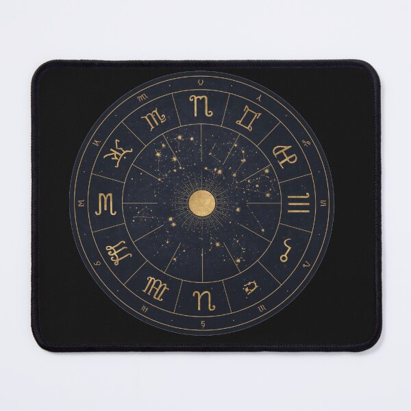 Item preview, Zodiac Wheel Art Print | Celestial Astrology Poster | All 12 Signs Gold Navy Wall Art designed and sold by Cosmic Zodiac Studio.