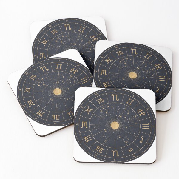 Item preview, Zodiac Wheel Art Print | Celestial Astrology Poster | All 12 Signs Gold Navy Wall Art designed and sold by Cosmic Zodiac Studio.