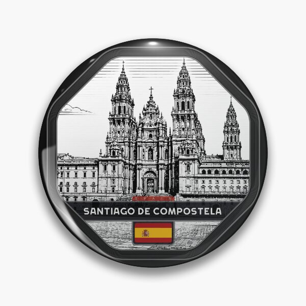 Item preview, Santiago de Compostela Spain Linocut Style  designed and sold by Thistle-TShop.
