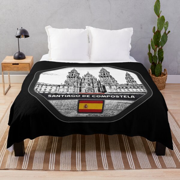 Item preview, Santiago de Compostela Spain Linocut Style  designed and sold by Thistle-TShop.