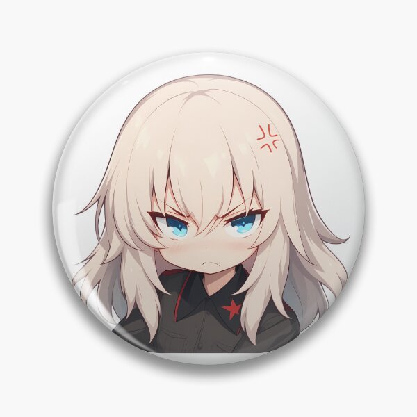 Item preview, Erika Itsumi Girls Und Panzer Chibi Angry Glare designed and sold by 108Recordings.