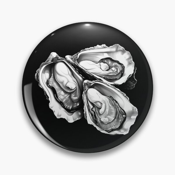 Item preview, Black and White Oyster Trio Seafood Coastal Art designed and sold by inkoutninja.