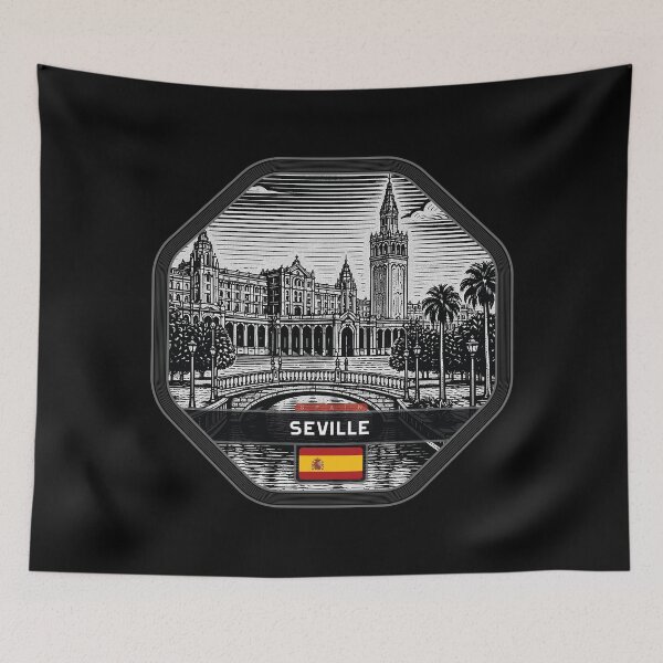 Item preview, Seville Spain Linocut Style  designed and sold by Thistle-TShop.