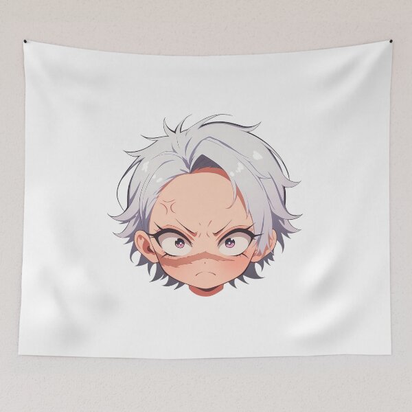 Item preview, Sanemi Shinazugawa Demon Slayer Chibi Angry White Hair designed and sold by 108Recordings.