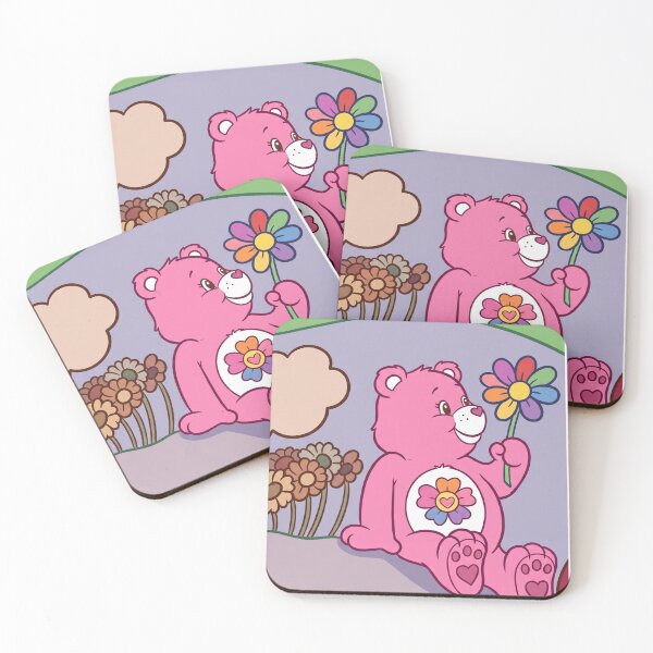 Item preview, Retro Pink Bears with a Magical Rainbow Flower designed and sold by dyrestald.