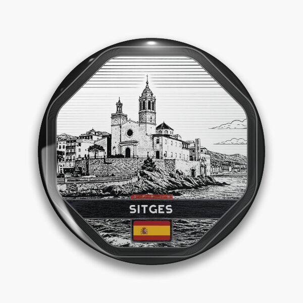 Item preview, Sitges Spain Linocut Style  designed and sold by Thistle-TShop.