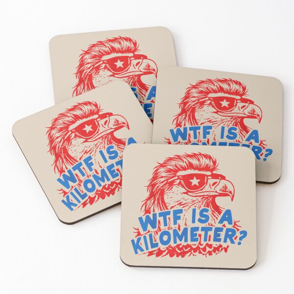 Item preview, WTF Is A Kilometer Patriotic Eagle American Humor Design designed and sold by MichaelAdamArt.