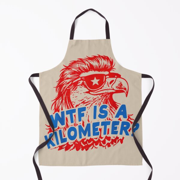 Item preview, WTF Is A Kilometer Patriotic Eagle American Humor Design designed and sold by MichaelAdamArt.