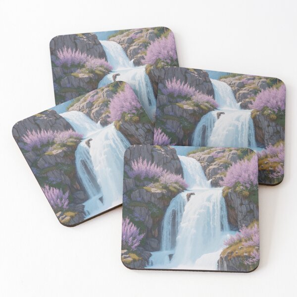 Item preview, Spring Waterfall with Purple Flowers designed and sold by Art-spree.