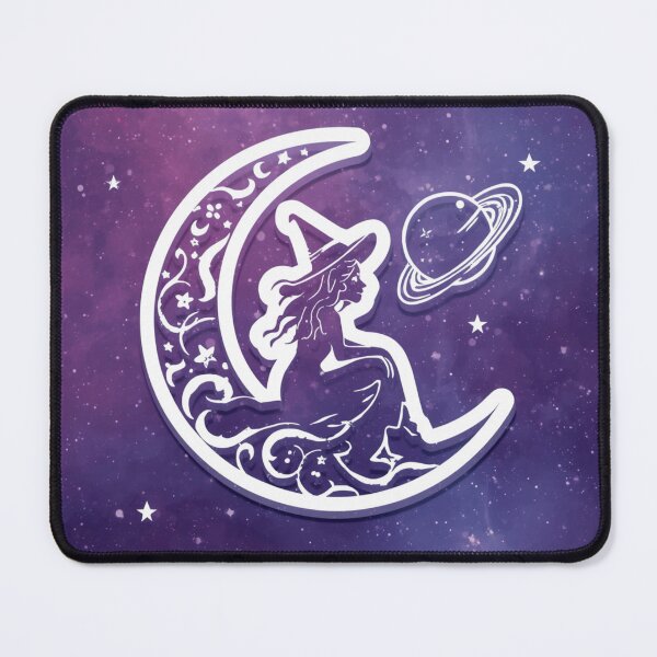 Item preview, Galaxy Witch Sticker | Crescent Moon Witch Silhouette | Cosmic Witchy Die-Cut Decal designed and sold by Cosmic Zodiac Studio.