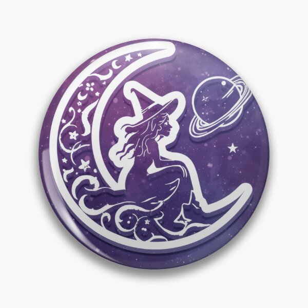 Item preview, Galaxy Witch Sticker | Crescent Moon Witch Silhouette | Cosmic Witchy Die-Cut Decal designed and sold by Cosmic Zodiac Studio.