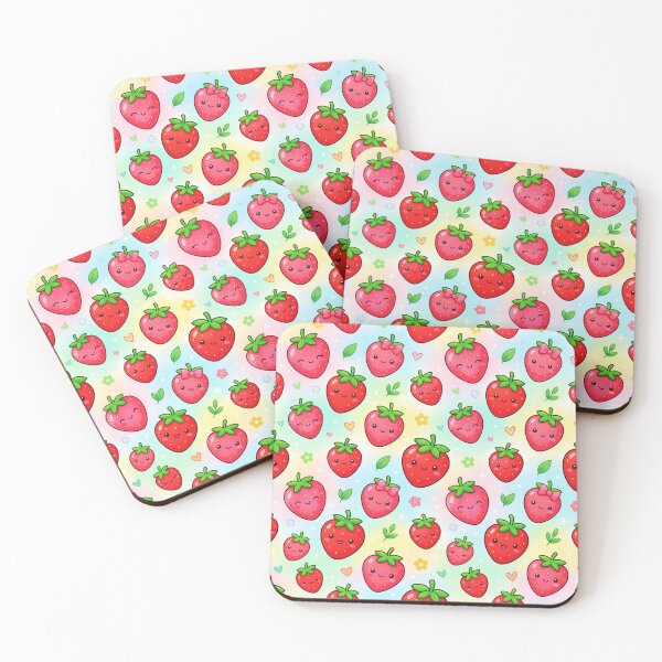 Item preview, Super Cute Kawaii Strawberries designed and sold by FunFitsFactory.