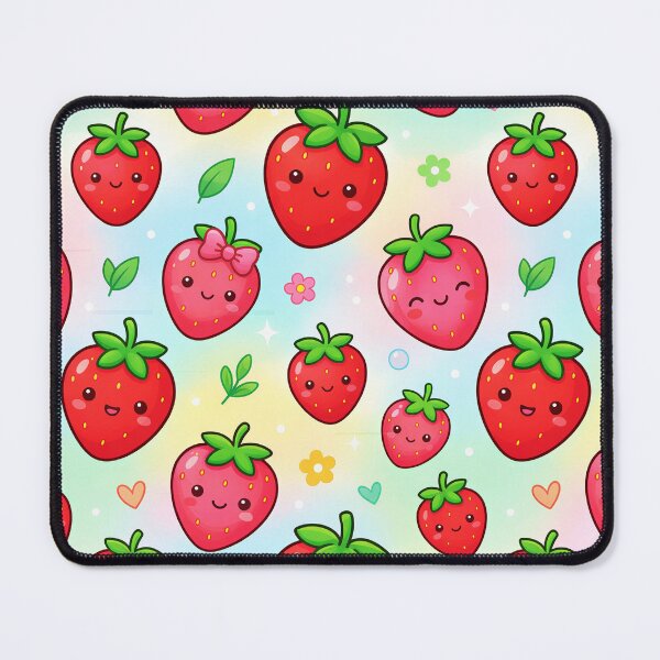 Item preview, Super Cute Kawaii Strawberries designed and sold by FunFitsFactory.