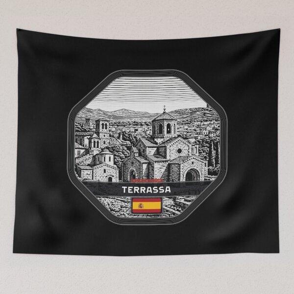 Item preview, Terrassa Spain Linocut Style  designed and sold by Thistle-TShop.
