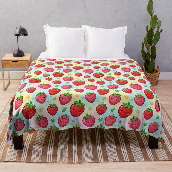 Item preview, Super Cute Kawaii Strawberries designed and sold by FunFitsFactory.