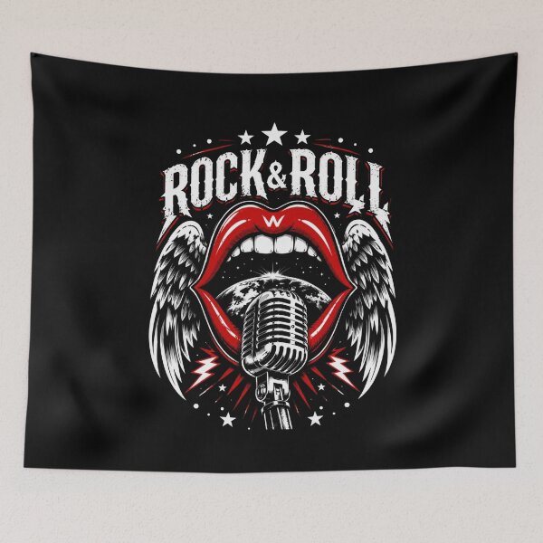 Item preview, Vintage Rock And Roll Lips Microphone Graphic Design designed and sold by DeimosArtIntl.