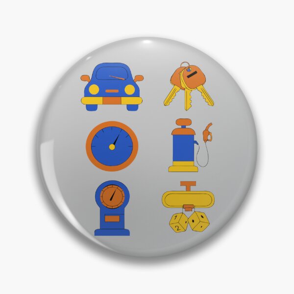 Item preview, Retro Car Culture Icon Set — Vintage Automotive Flat Design | Car Keys, Speedometer, Gas Pump & Dice Illustration Bundle designed and sold by Yasmine Mohammed.