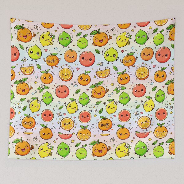 Item preview, Super Cute Kawaii Citrus Fruit designed and sold by FunFitsFactory.
