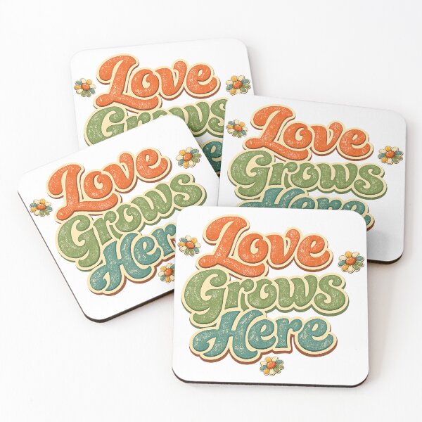 Item preview, Love Grows Here Retro Daisy Flower Power Design designed and sold by littlepiig.