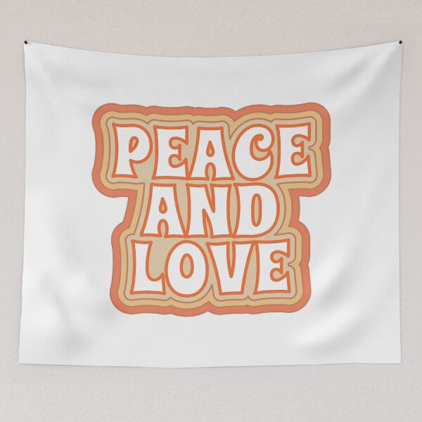 Item preview, Peace And Love Retro Hippie Quote Design designed and sold by A Little Unhinged.