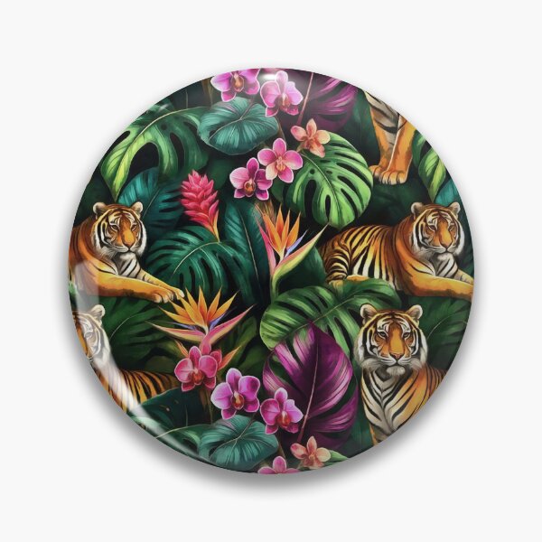 Item preview, Tiger Jungle Dreams Seamless Surface Pattern designed and sold by taiche.