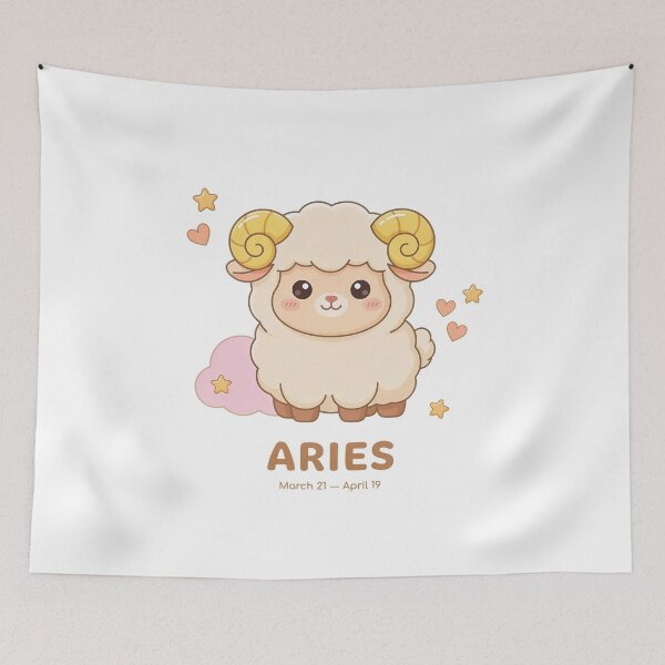 Item preview, Cute Aries Zodiac Ram Design | Aries Birthday Astrology Gift designed and sold by Cool-cat-art.