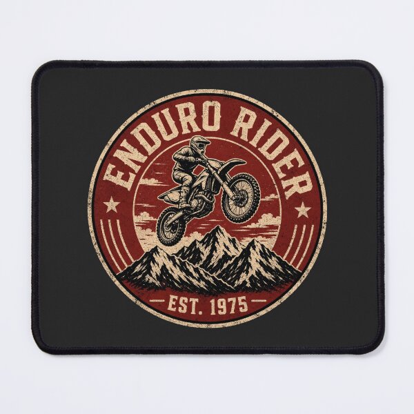 Item preview, Vintage Enduro Rider Retro Motorcycle Art designed and sold by IvoryArtDesign.