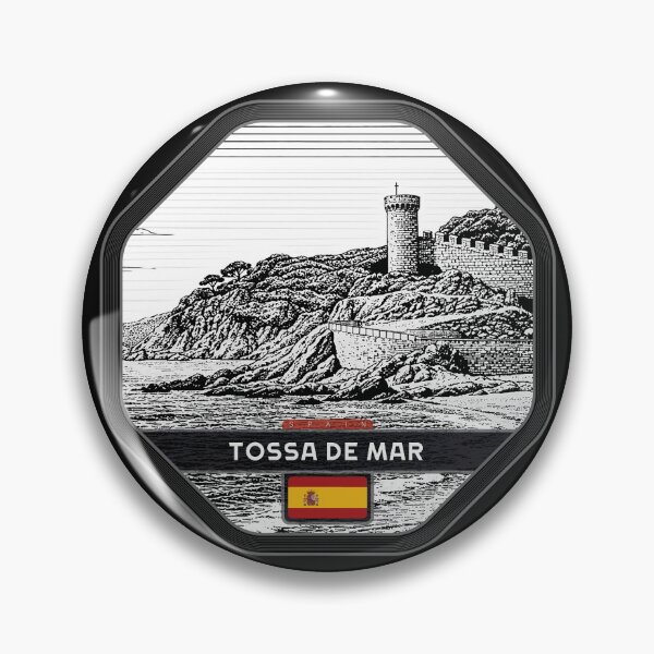 Item preview, Tossa de Mar Spain Linocut Style  designed and sold by Thistle-TShop.