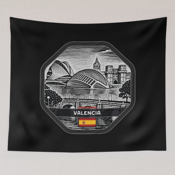 Item preview, Valencia Spain Linocut Style  designed and sold by Thistle-TShop.