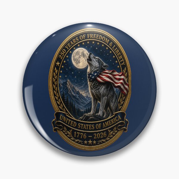 Item preview, American Wolf 250 Years of Freedom designed and sold by FREENATION2026.