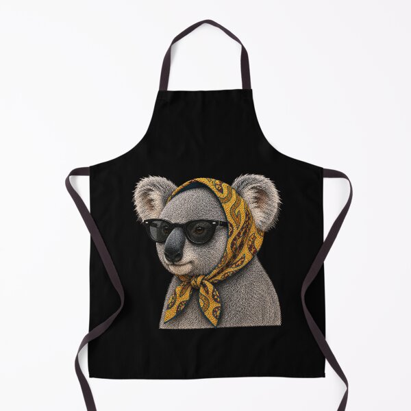 Item preview, Fashion Koala Embroidery Art, Koala with Sunglasses, Vintage Headscarf Animal Portrait designed and sold by ColorSplash123.
